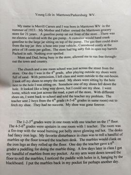 Young Life in Marrtown, typed page